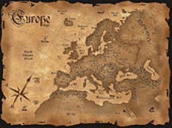 Старинная карта Европы